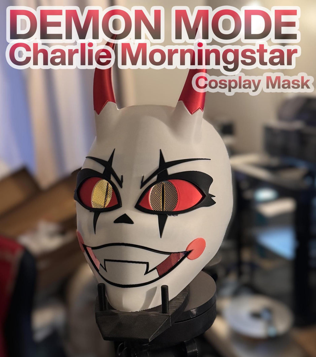 DEMON MODE Charlie Morningstar 3D Printed Cosplay Mask