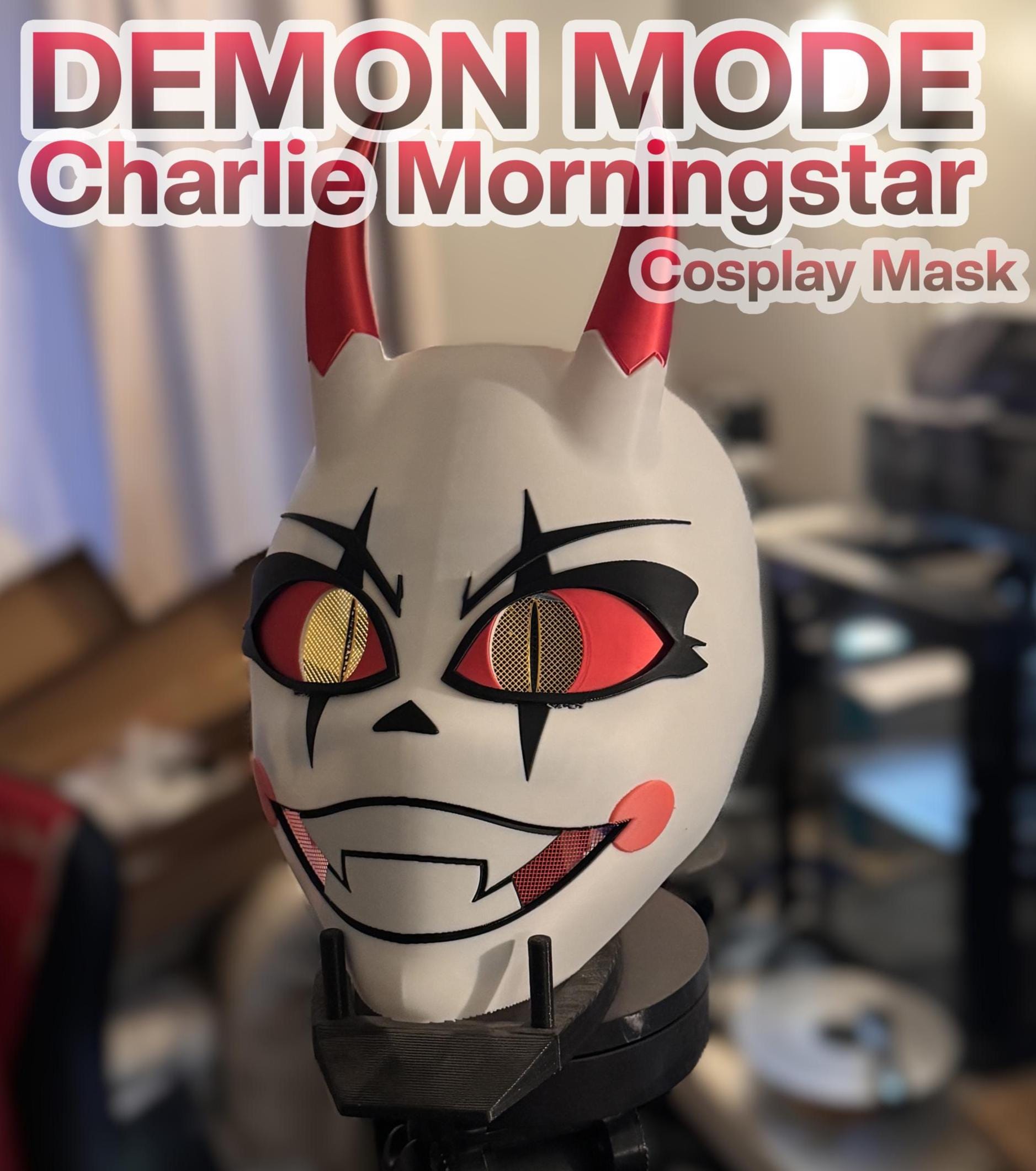 DEMON MODE Charlie Morningstar 3D Printed Cosplay Mask