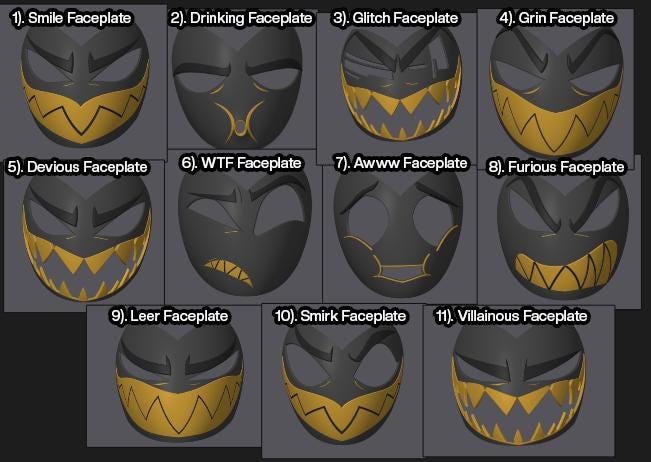Adams's Exorcist Commander Helmet with Swappable Faceplates and Horns Modular Design