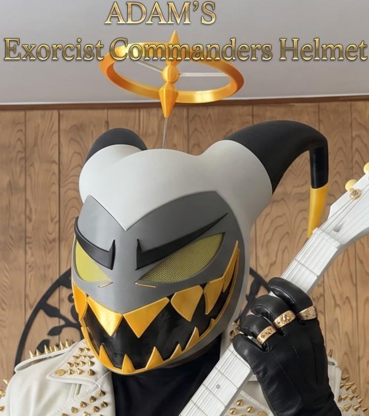 Adams's Exorcist Commander Helmet with Swappable Faceplates and Horns Modular Design